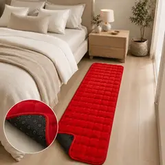 ARMONIA - Alfombra Pasillera Peluda Bajada De Cama - Rojo 602