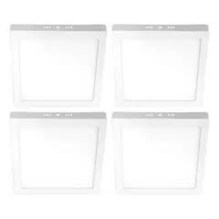 DRL - Pack 4 Panel Led Foco Plafón Backlite Sob Cuadrado 18w 4500k Blanco