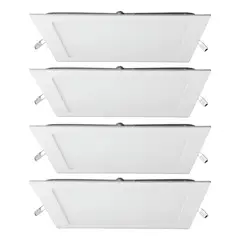 DRL - Pack 4 Panel Led Foco Plafón Backlite Emb Cuadrado 18w 4500k Blanco