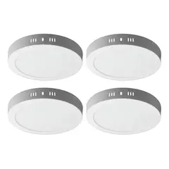 DRL - Pack 4 Panel Led Foco Plafón Backlite Sob Redondo 24w 4500k Blanco