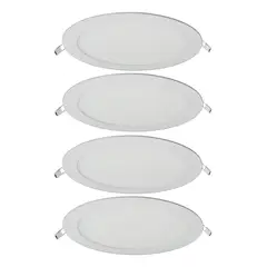 DRL - Pack 4 Panel Led Foco Plafón Backlite Emb Redondo 24w 6500k Blanco