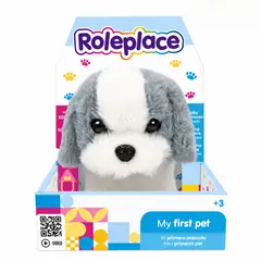 ROLEPLACE - Peluche Perro Interactivo Gris Sonido Movimiento - PS