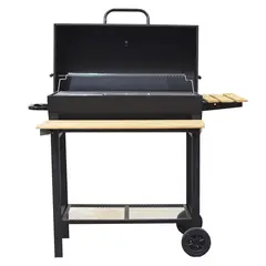 BYB - PARRILLA A CARBON CON TAPA Y RUEDAS BLACK LINE