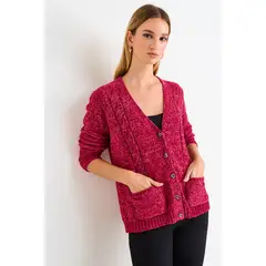ASH - Chaleco Liso Con Lurex Mujer Fucsia