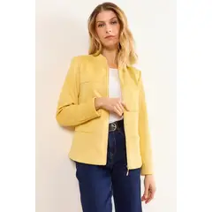 MA GRIFFE - Chaqueta Antelina Mujer Amarillo