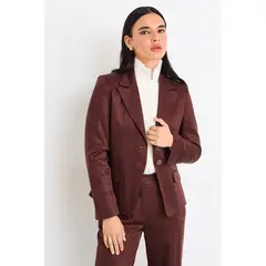 IO - Blazer Liso Mujer Café