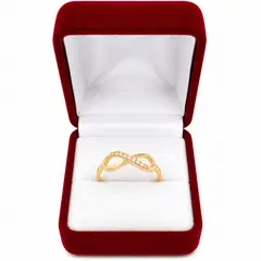 JOYAS MYTOKE - Anillo Oro 18 Kilates Infinito Zircon Suizo Mujer Amor