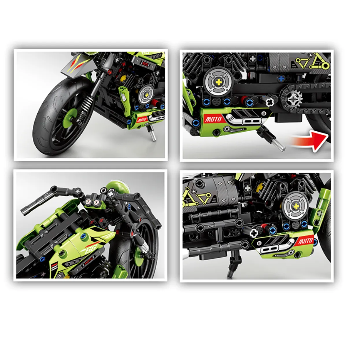 ENJOI - Moto Chopper Armable 435 Piezas Bloques de Construcción