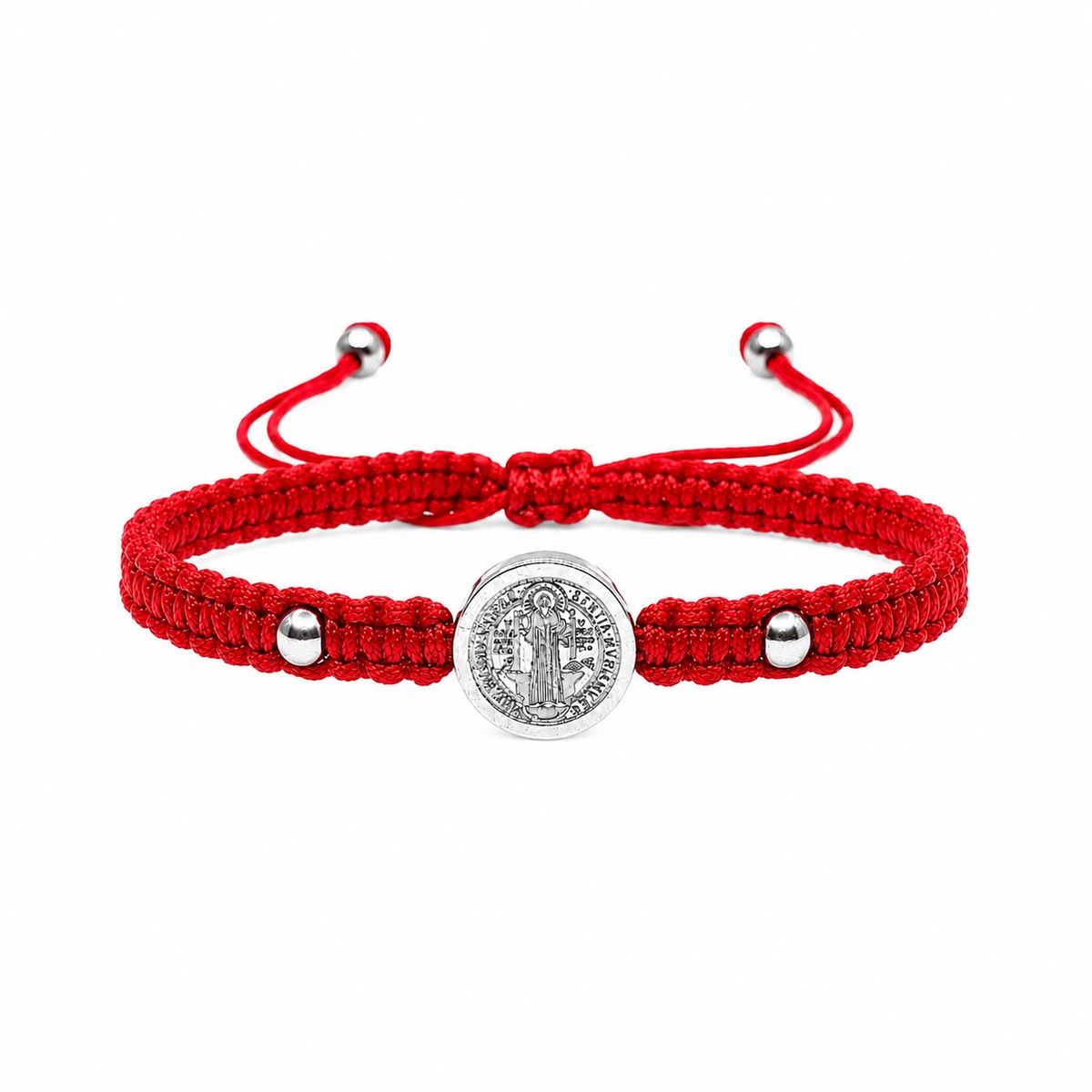 LK LUKSO - Pulsera Hilo Rojo Baby San Benito Acero Inoxidable
