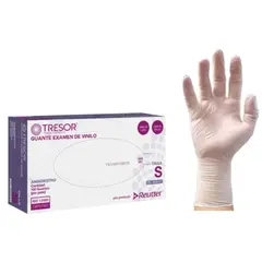 NSCOMPANY - Guantes Desechables Examen Vinilo Blanco 100 Unidades Tresor talla S