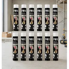 REX - Espuma Expansiva De Poliuretano 750 Ml. 12 Unidades