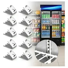 GENERICO - Ganchos Metálicos Para Rejilla De Cooler O Vitrina 12 Piezas
