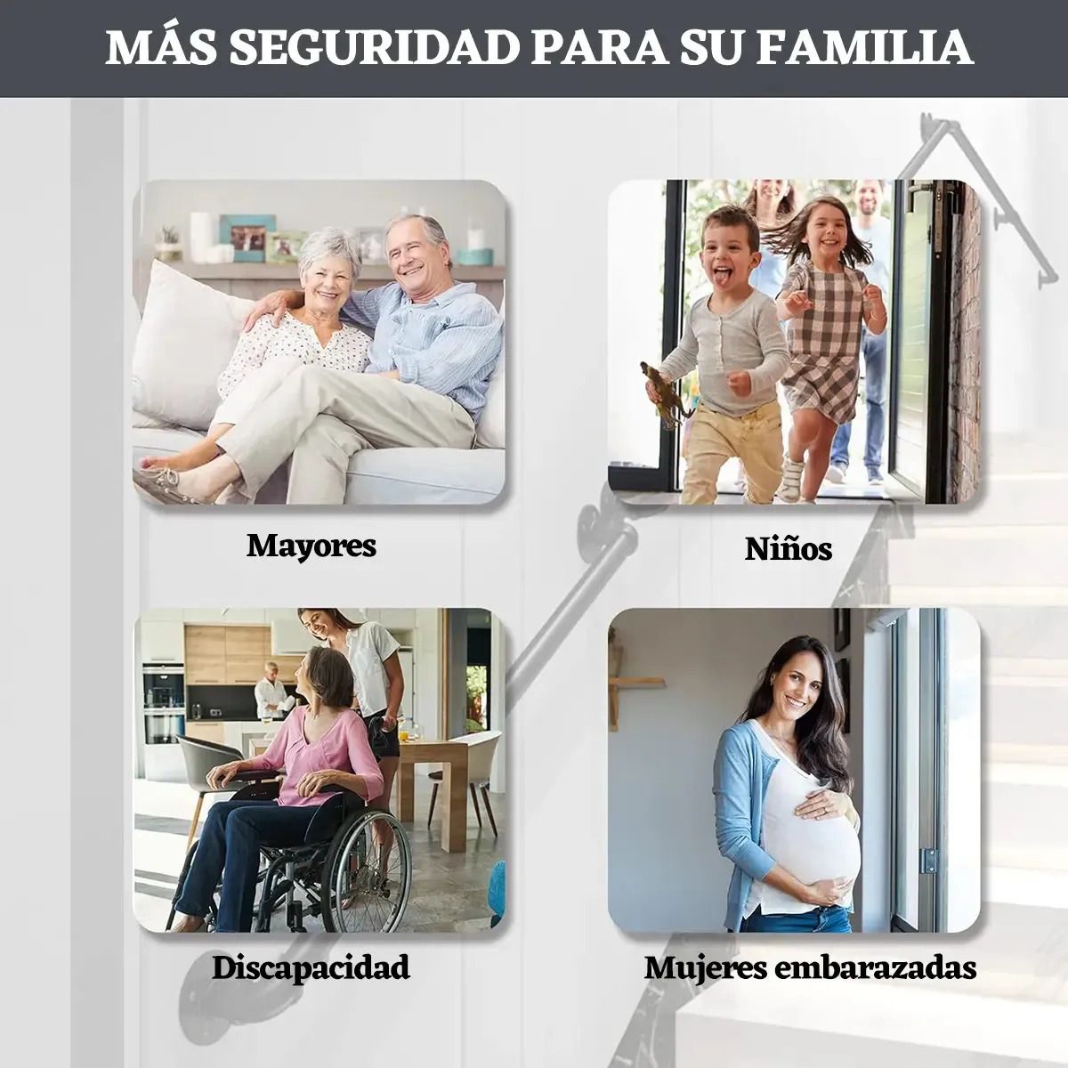 EINICIO - Barandal De Pasamanos De Tubo Escaleras Profesionales 1mts
