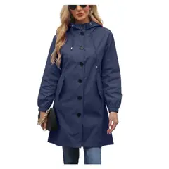 GIOIO - Parka Mujer Larga Impermeable con Capucha