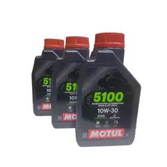 MOTUL - Pack 3L Aceite Moto 10W 30 5100 Semi Sintético 4T