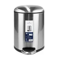 NAUTICA - Basurero Acero Inoxidable con Pedal 5 Litros Cierre Suave