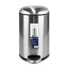 NAUTICA - Basurero Acero Inoxidable con Pedal 12 Litros Cierre Suave