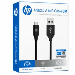 HP - Cable de Datos USB-C A USB 3.0 REFORZADO 3M  3A