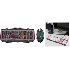 GENERICO - JUEGO DE MOUSE CON TECLAS LUMINOSAS POR CABLE WB1009