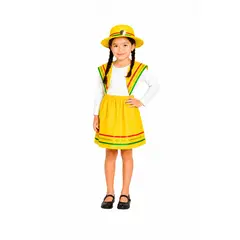 GLAM - Traje Niña Nortina Amarillo Pack CSombrero