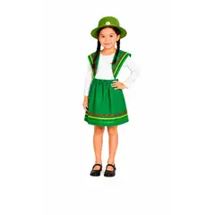 GLAM - Traje Niña Nortina Verde Pack CSombrero