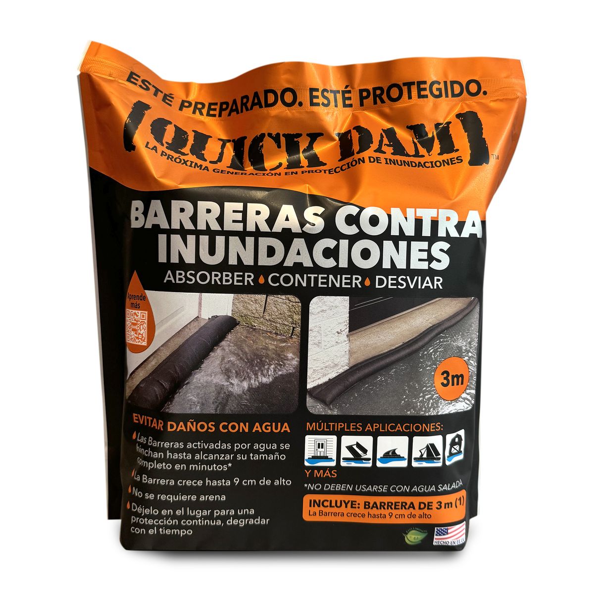 QUICK DAM - Quick Dam Barrera de 3mt Automática Para Inundaciones Reutilizable