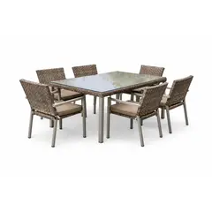 MUEBLES LA TERRAZA - Comedor de Terraza 6 sillas color Gris