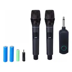 IRM - Set 2 Microfonos Inalambricos Profesionales Con Receptor Karaoke Universal