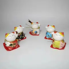 GENERICO - Figura decorativa de gato de la suerte chino en color dorado