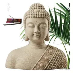 GENERICO - Estatua de Buda en piedra para decoración de jardín y living zen
