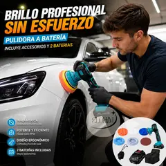 GENERICO - Pulidora Inalámbrica 21V con 2 Baterías y Kit de Accesorios – Brillo Profesional Sin Cables