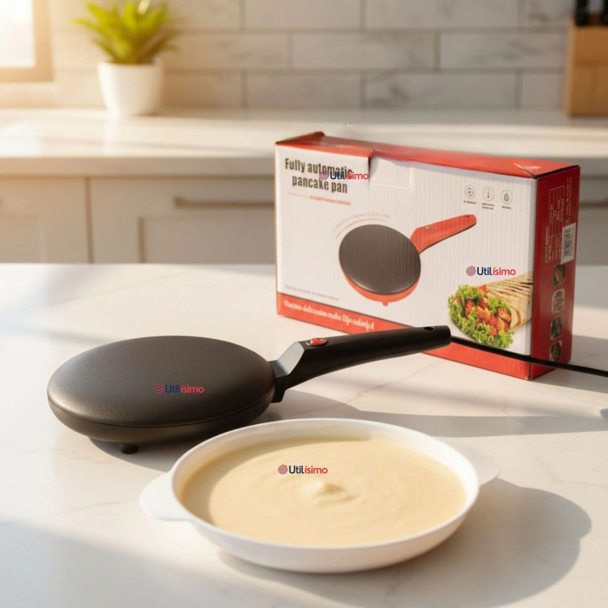 LINE - Panquequera Eléctrica Antiadherente Maquina Para Crepes 20cm Crepera Panquequero