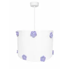 DECORACION CREATIVA - Lampara Infantil Colgante - Linea Crochet Flores Lilas