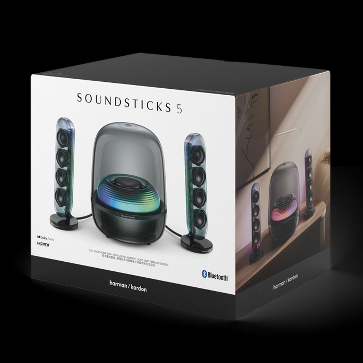HARMAN KARDON - Parlante Harman Kardon SoundSticks 5 HDMI ARC 190W Negro