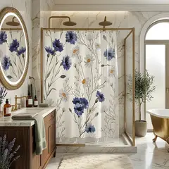 GENERICO - CORTINA DE BAÑO CON FORRO 180X180 CM CB16