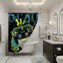 GENERICO - CORTINA DE BAÑO ELEGANTE 180X180 CM CON FORRO BLANCO CB05