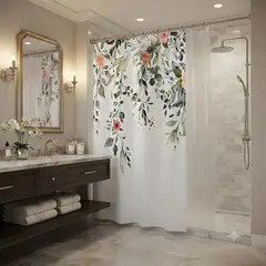 GENERICO - CORTINA DE BAÑO ELEGANTE 180X180 CM CON FORRO BLANCO CB09