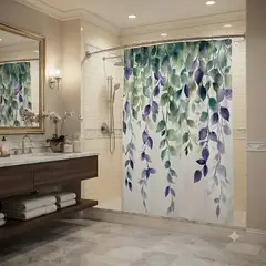 GENERICO - CORTINA DE BAÑO ELEGANTE 180X180 CM CON FORRO BLANCO CB14