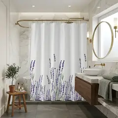 GENERICO - CORTINA DE BAÑO ELEGANTE 180X180 CM CON FORRO BLANCO CB19