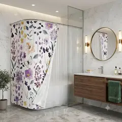 GENERICO - CORTINA DE BAÑO ELEGANTE 180X180 CM CON FORRO BLANCO CB20