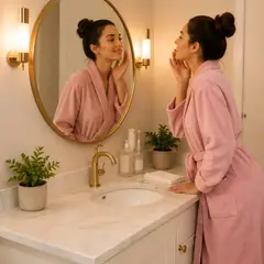 GENERICO - Bata De Baño De Algodón Absorbente Ultra Suave