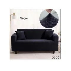 GENERICO - Fundas Sillon Sofa Elasticada Y Texturizadas 4 Cuerpos 230-300 COLOR NEGRO