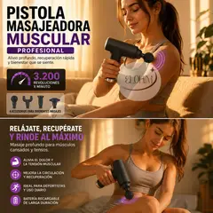GENERICO - Pistola Masajeadora Profesional 3200 RPM – "Masaje Profundo y Relajación Muscular"