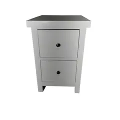CASTELLARO - VELADOR DORMITORIO BARI 2 CAJON BLANCO RUSTICO
