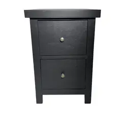 CASTELLARO - VELADOR DORMITORIO BARI 2 CAJONES NEGRO RUSTICO