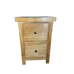 CASTELLARO - VELADOR DORMITORIO BARI 2 CAJONES MADERA BARNIZ RUSTICO