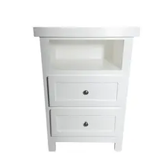 CASTELLARO - VELADOR DORMITORIO LIBRERO VICENZA 2 CAJONES BLANCO RUSTICO
