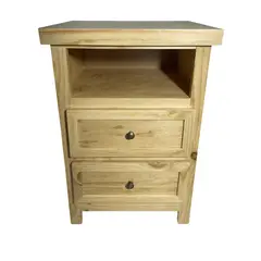 CASTELLARO - VELADOR DORMITORIO LIBRERO VICENZA 2 CAJONES MADERA NATURAL