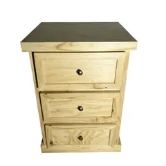 CASTELLARO - VELADOR DORMITORIO CATANIA 3 CAJONES MADERA NATURAL