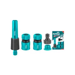TOTAL TOOLS - Kit Pistola de riego giratorias Para Manguera 5 Piezas